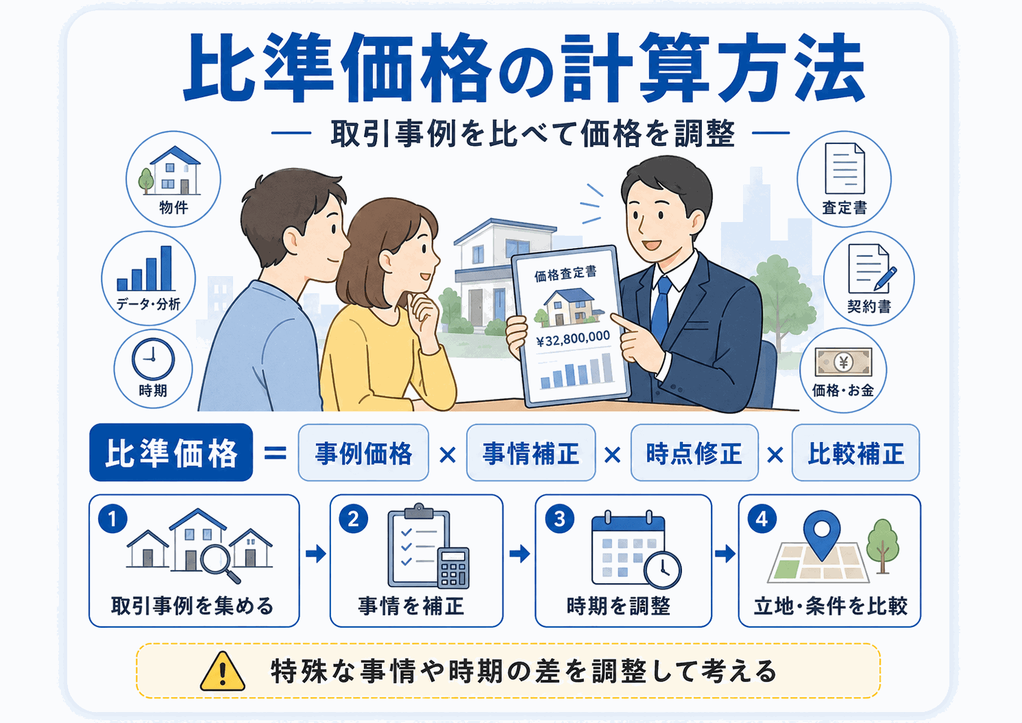 比準価格の計算方法を表した図解