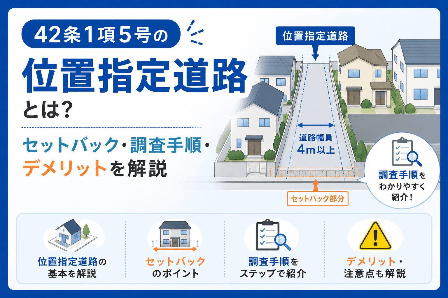42条1項5号の位置指定道路とは？セットバック・調査手順・デ...