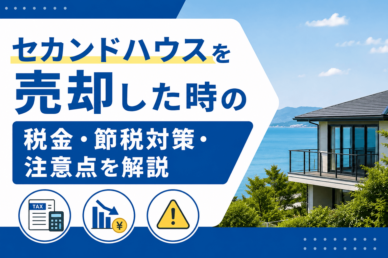 セカンドハウスを売却した時の税金は？節税対策や注意点も解説