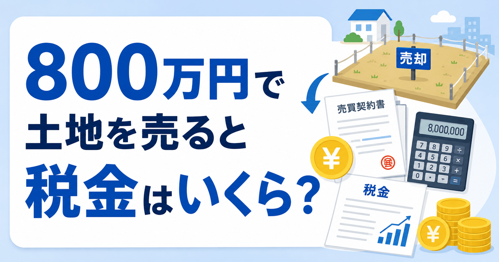 800万円で土地を売ると税金はいくら？売却シミュレーションも紹介