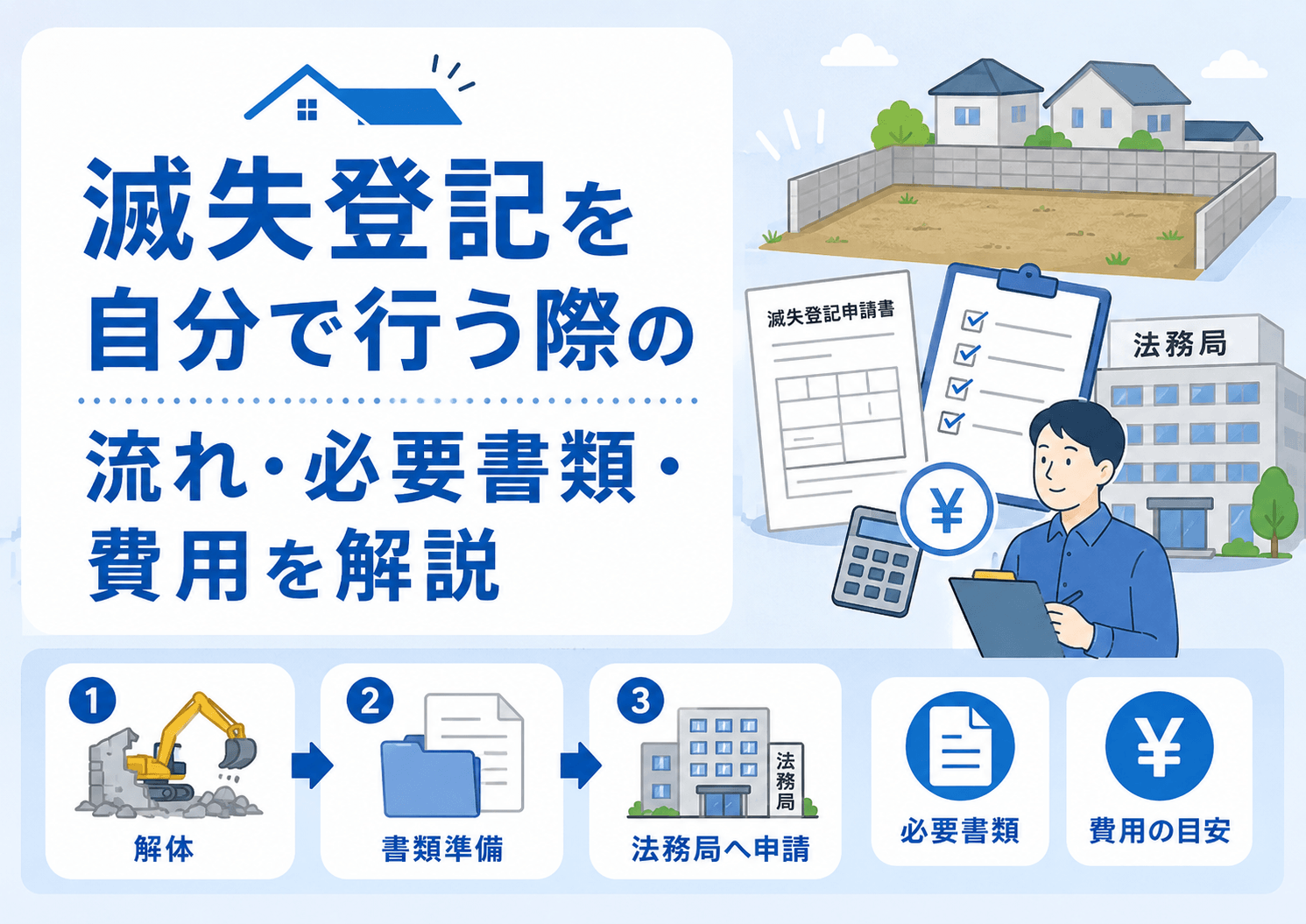 滅失登記を自分で行う際の流れ・必要書類・費用を解説