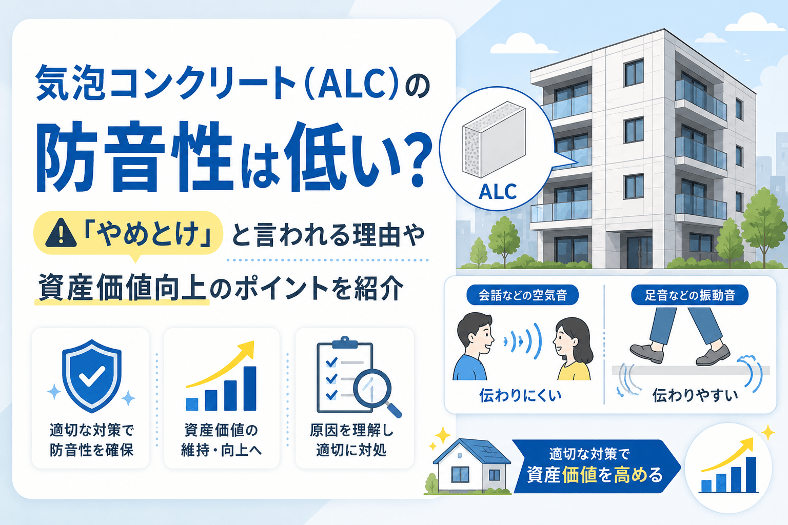 気泡コンクリート（ALC）の防音性は低い？「やめとけ」と言わ...
