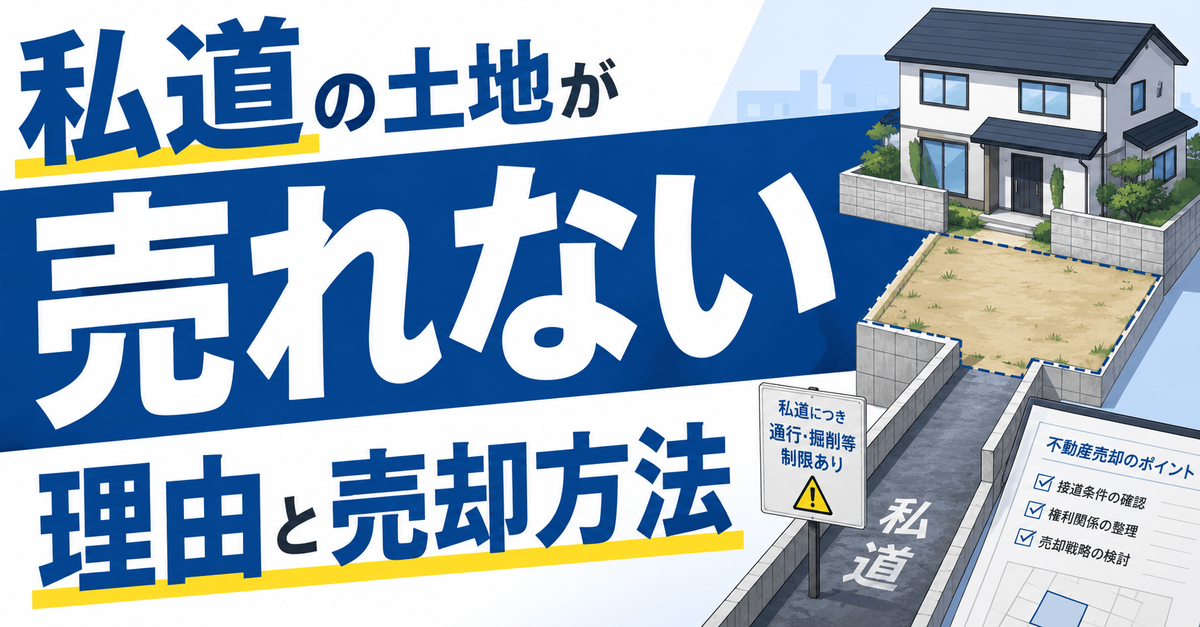 私道の土地が売れない理由と売却方法｜持分なしでも売る対策を解...