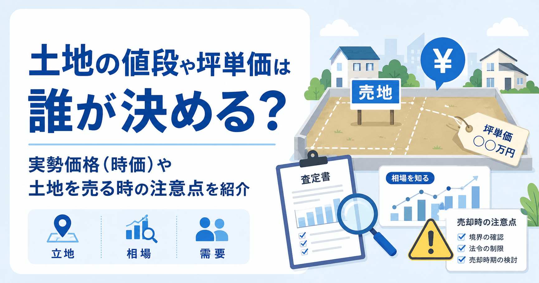 土地の値段や坪単価は誰が決める？実勢価格（時価）や土地を売る...