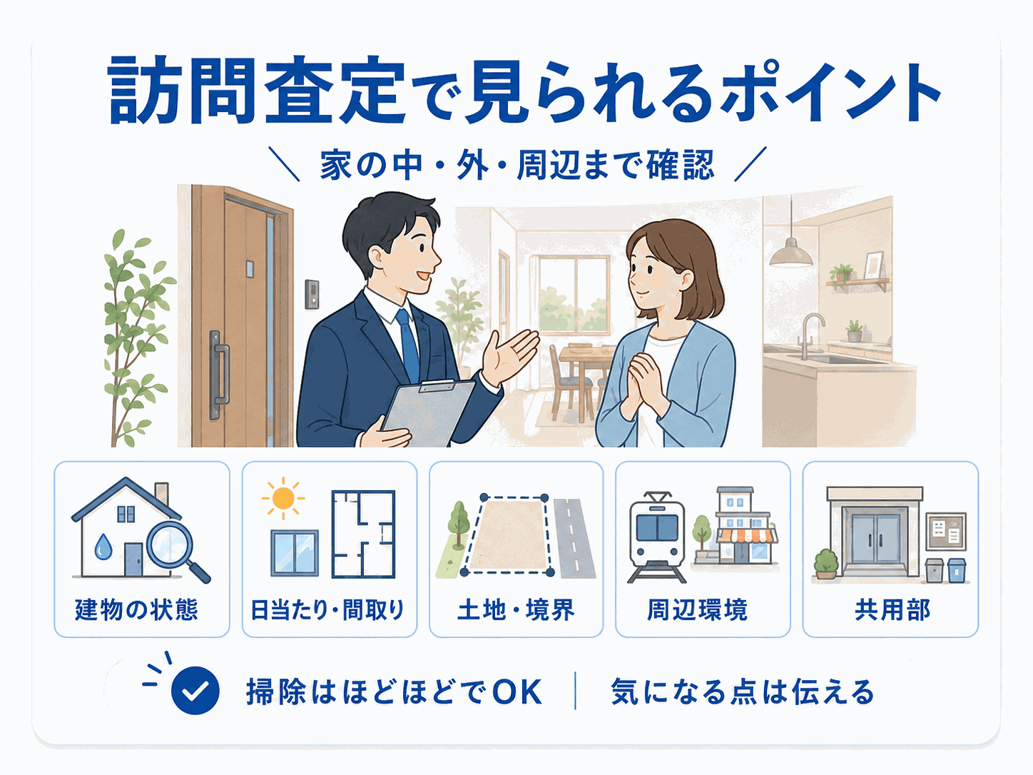 訪問査定でチェックされるポイントの図解