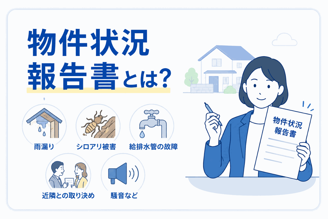 物件状況報告書とは?売主が物件の状態を買主に伝える書類のイメージ図