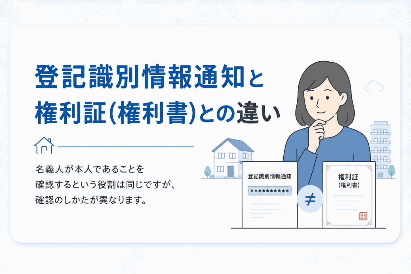 登記識別情報通知と権利証(権利書)との違いのイメージ図