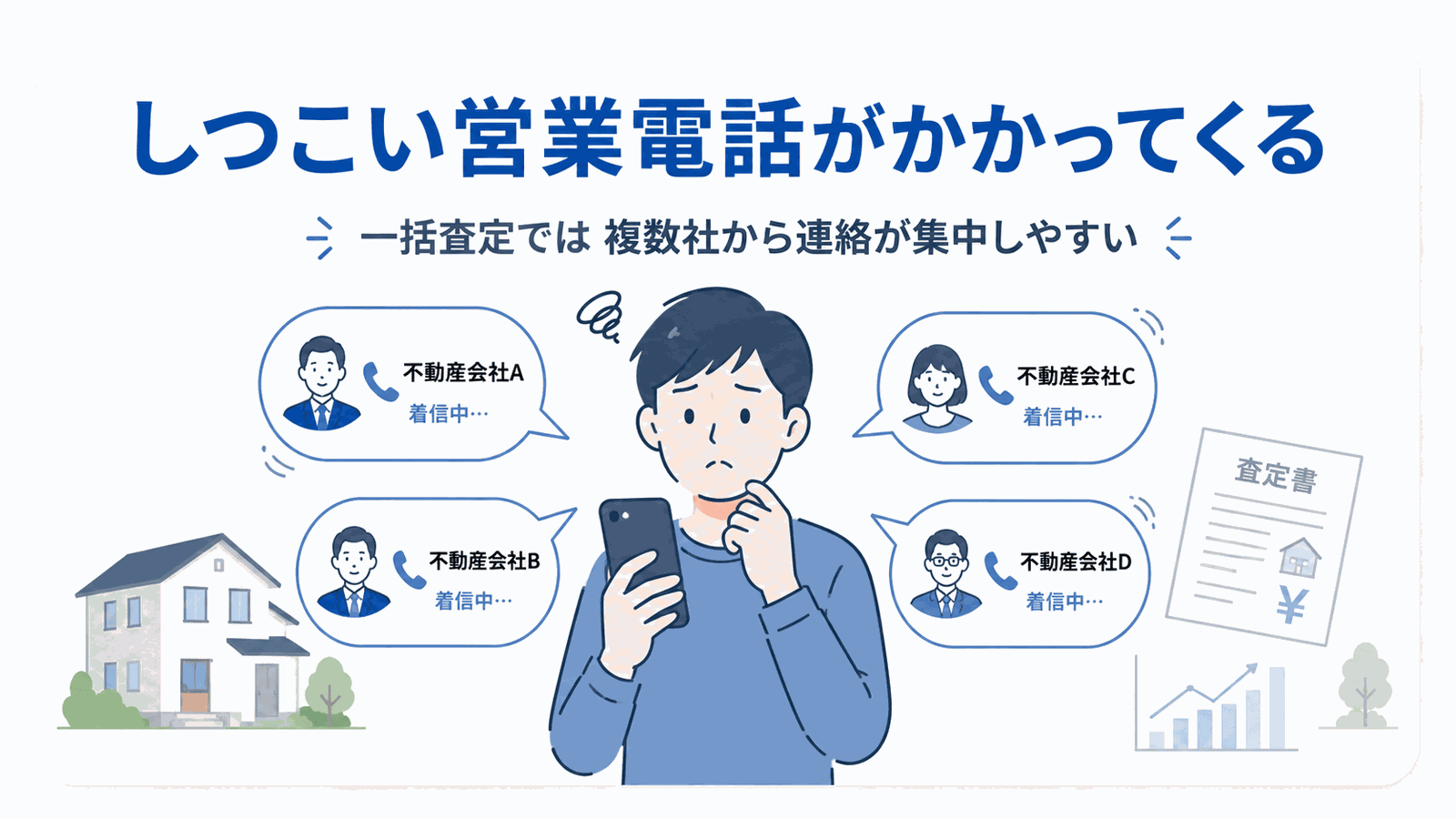 しつこい営業電話がかかってくる様子