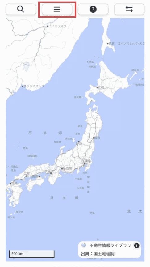 不動産情報ライブラリで地図表示をする方法2